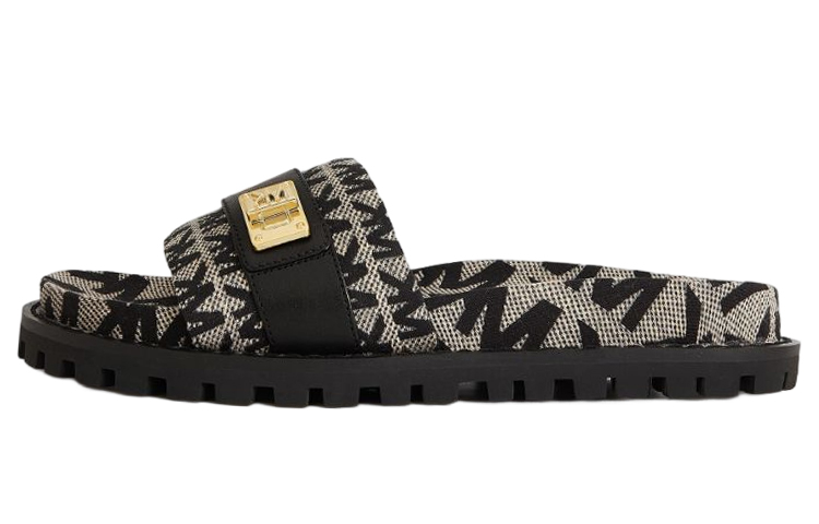 (Women) MICHAEL KORS Leather Fabric Black 'Monogram Slide' 40T2PDFA1Y006
