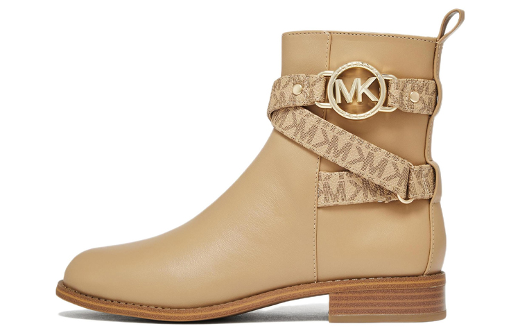 (W) MICHAEL KORS Leather Fashion Ankle Boots 'Beige'