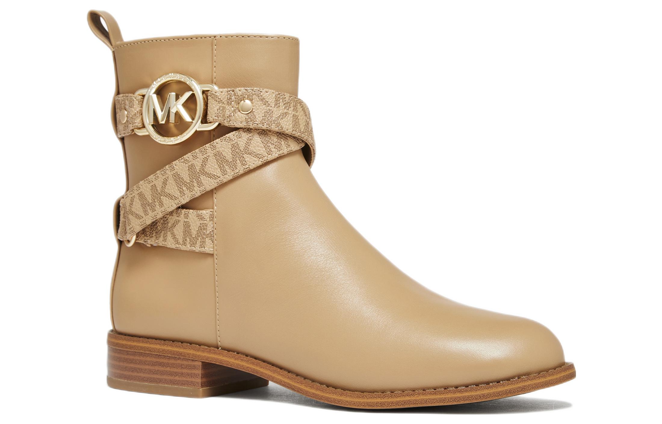 (W) MICHAEL KORS Leather Fashion Ankle Boots 'Beige' 圖 2