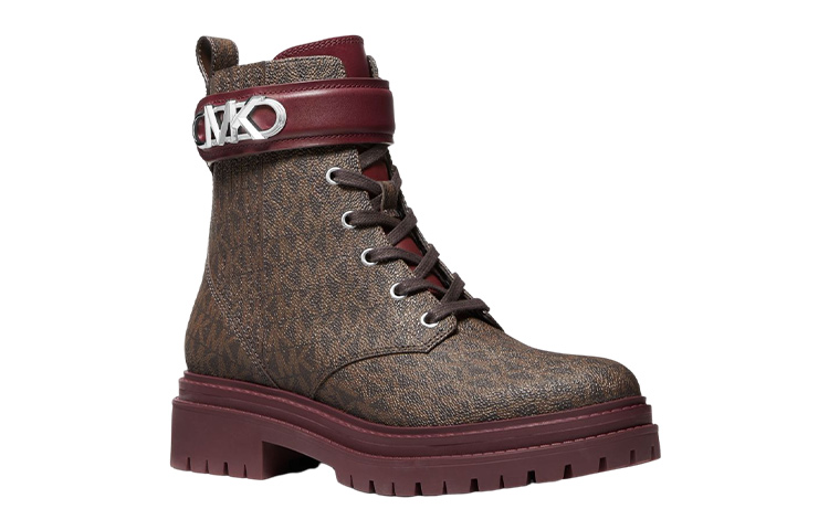 (W) MICHAEL KORS Leather Fashion Boots 'Brown Red' 圖 2