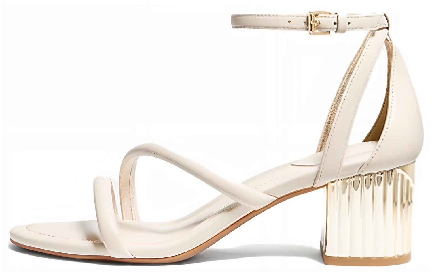 (W) MICHAEL KORS Leather Fashion Casual Slide Sandals 'White'