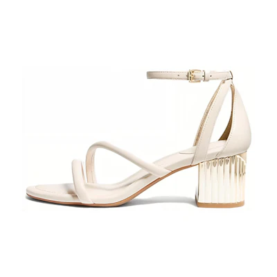 (W) MICHAEL KORS Leather Fashion Casual Slide Sandals 'White'
