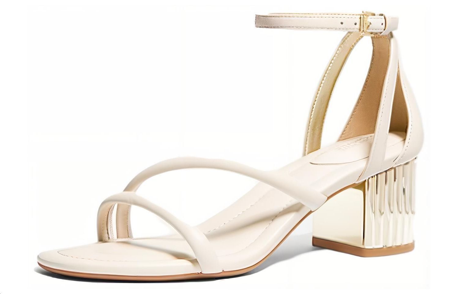 (W) MICHAEL KORS Leather Fashion Casual Slide Sandals 'White' 圖 3