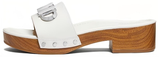 (Women) MICHAEL KORS Leather Fashion Open Toe Slide 'White' 40S3PKFS4L1999 (Women) MICHAEL KORS Leather Fashion Open Toe Slide 'White' 40S3PKFS4L1999
