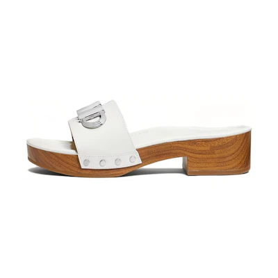 (W) MICHAEL KORS Leather Fashion Open Toe Slide 'White'