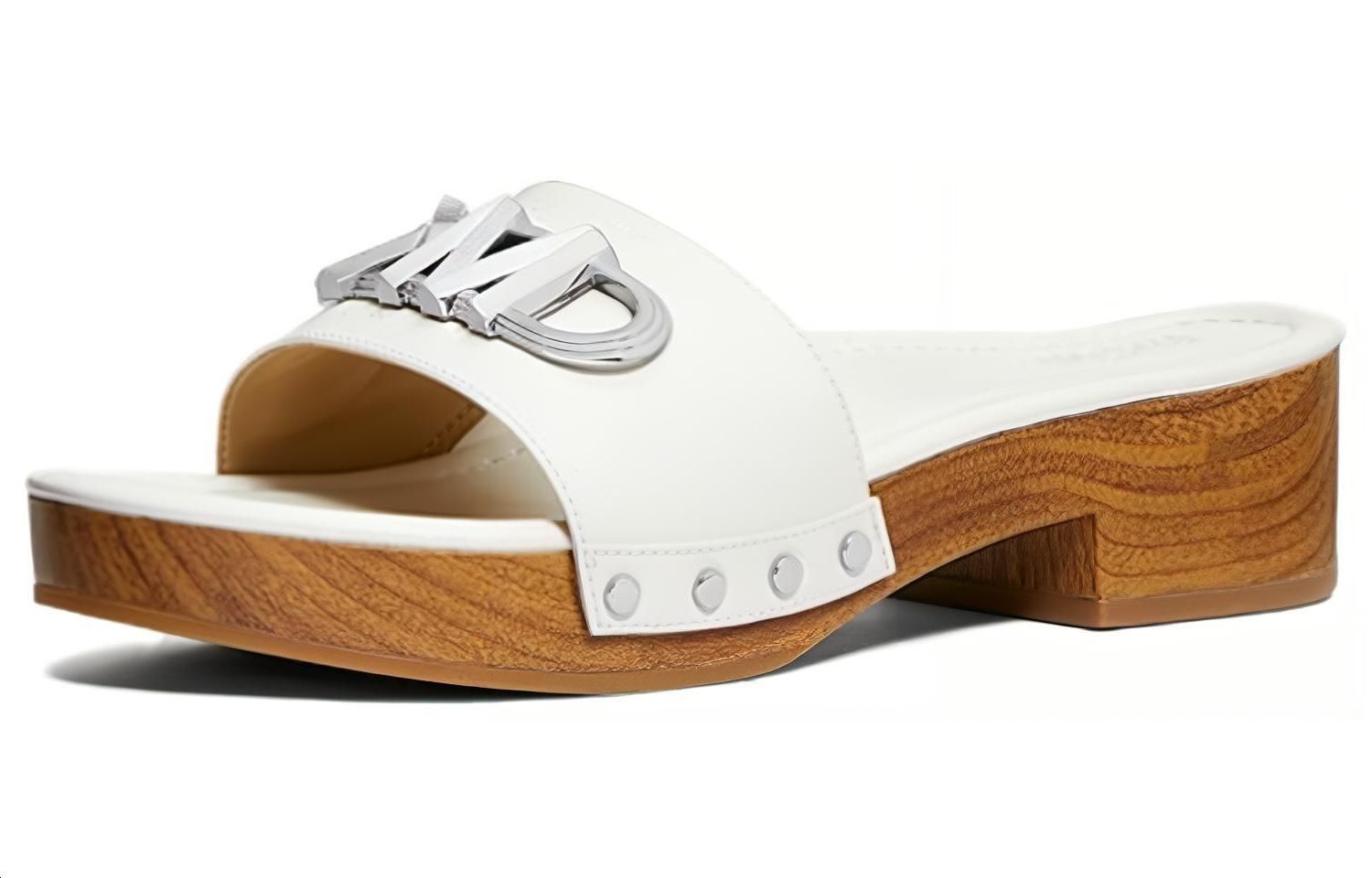 (W) MICHAEL KORS Leather Fashion Open Toe Slide 'White' 圖 4