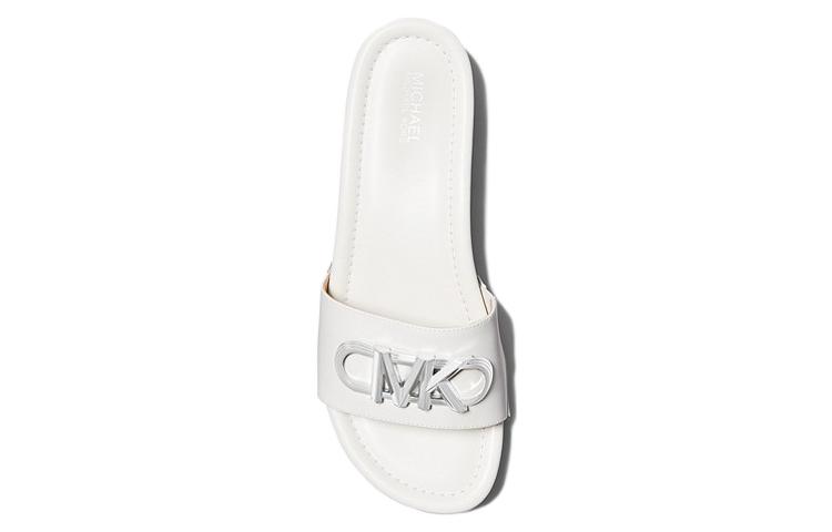 (W) MICHAEL KORS Leather Fashion Open Toe Slide 'White' 圖 5