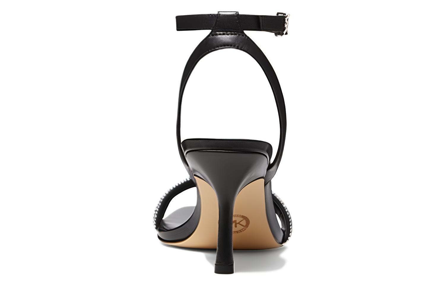 (W) MICHAEL KORS Leather Fashion Peep-Toe Sandal 'Black' 圖 4