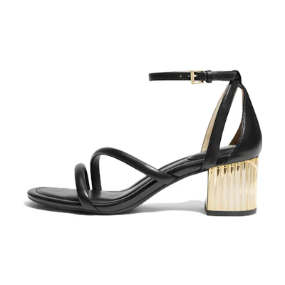 (W) MICHAEL KORS Leather Fashion Staple One-Strap Sandals 'Black'