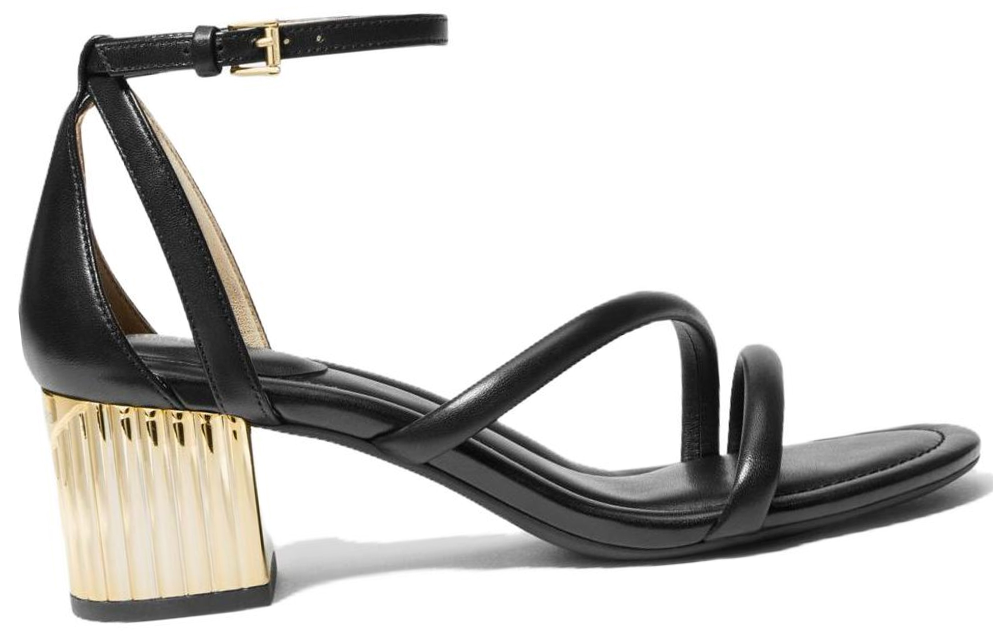 (W) MICHAEL KORS Leather Fashion Staple One-Strap Sandals 'Black' 圖 2