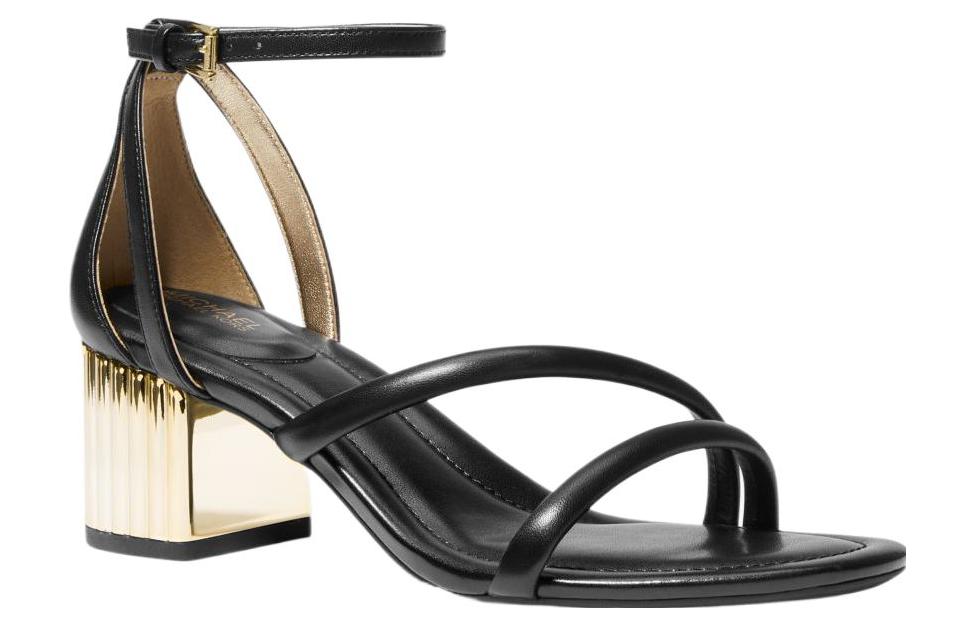 (W) MICHAEL KORS Leather Fashion Staple One-Strap Sandals 'Black' 圖 3