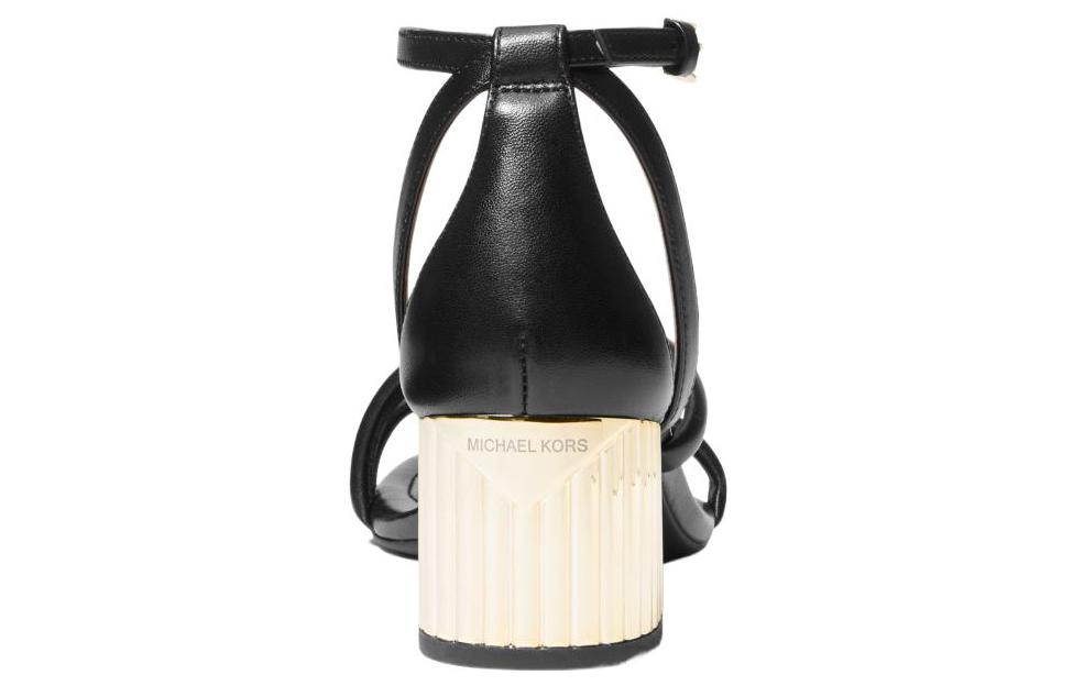 (W) MICHAEL KORS Leather Fashion Staple One-Strap Sandals 'Black' 圖 4