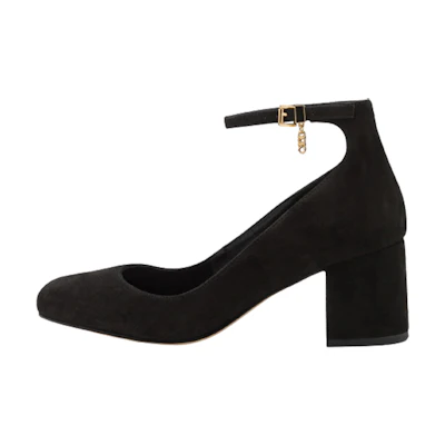 (W) MICHAEL KORS Leather Fashion Tie-Up Chunky Heel 'Black'