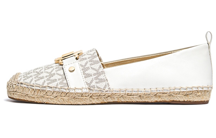 (W) MICHAEL KORS Leather Flat White 'Monogram Fashion'