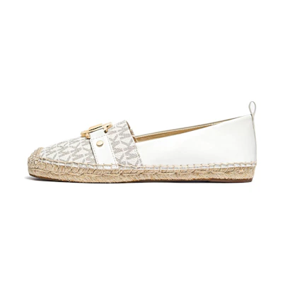 (W) MICHAEL KORS Leather Flat White 'Monogram Fashion'
