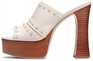 (Women) MICHAEL KORS Leather High-Heeled Slide 'White' 40S3JGHS3L2171 (Women) MICHAEL KORS Leather High-Heeled Slide 'White' 40S3JGHS3L2171