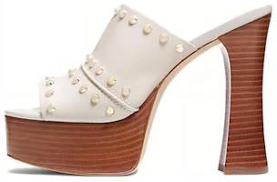 (Women) MICHAEL KORS Leather High-Heeled Slide 'White' 40S3JGHS3L2171 (Women) MICHAEL KORS Leather High-Heeled Slide 'White' 40S3JGHS3L2171