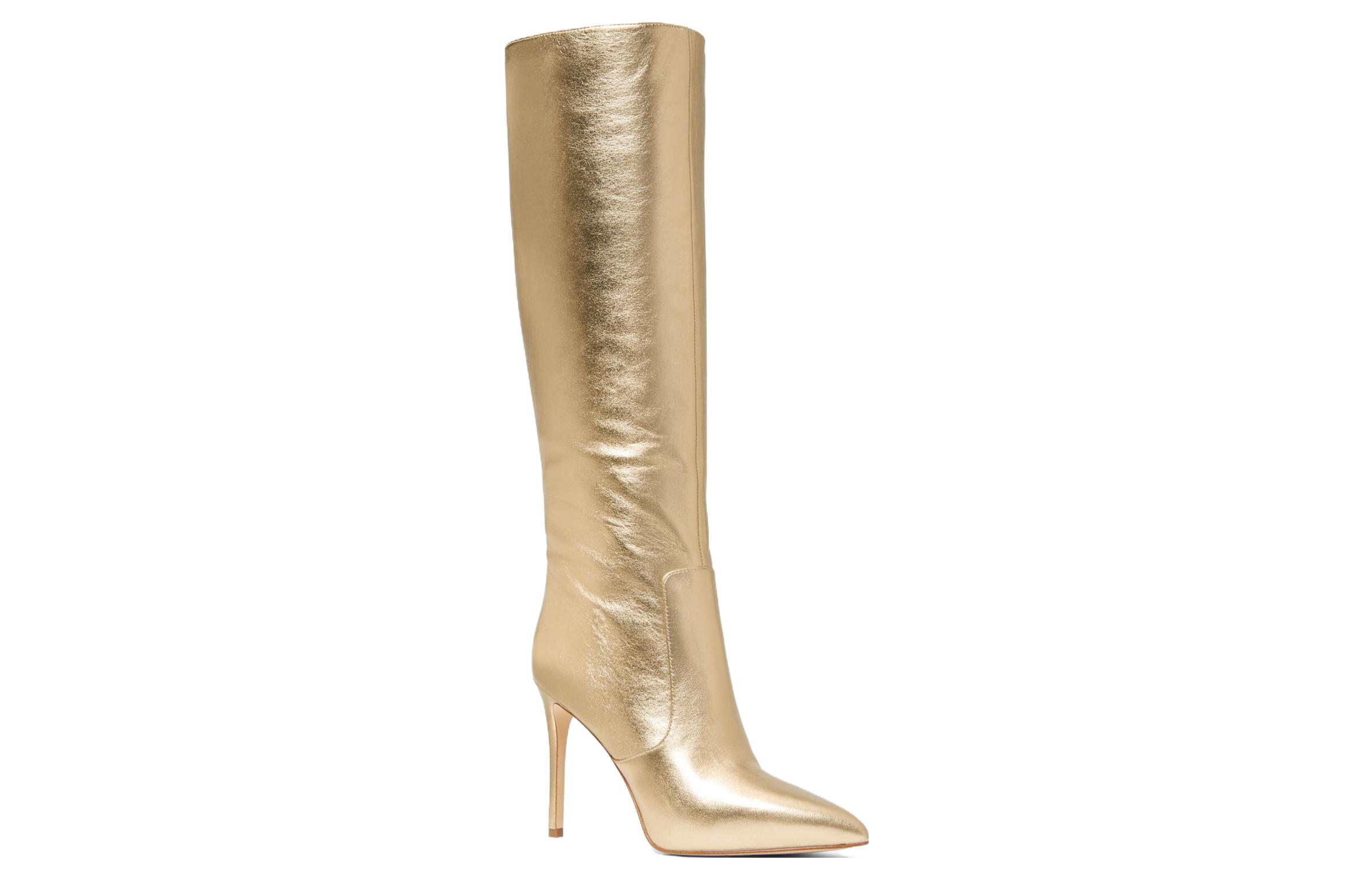 Lookbook MICHAEL KORS 邁克高仕 皮革 簡約優雅舒適氣質 高筒靴 10cm 女款 金色