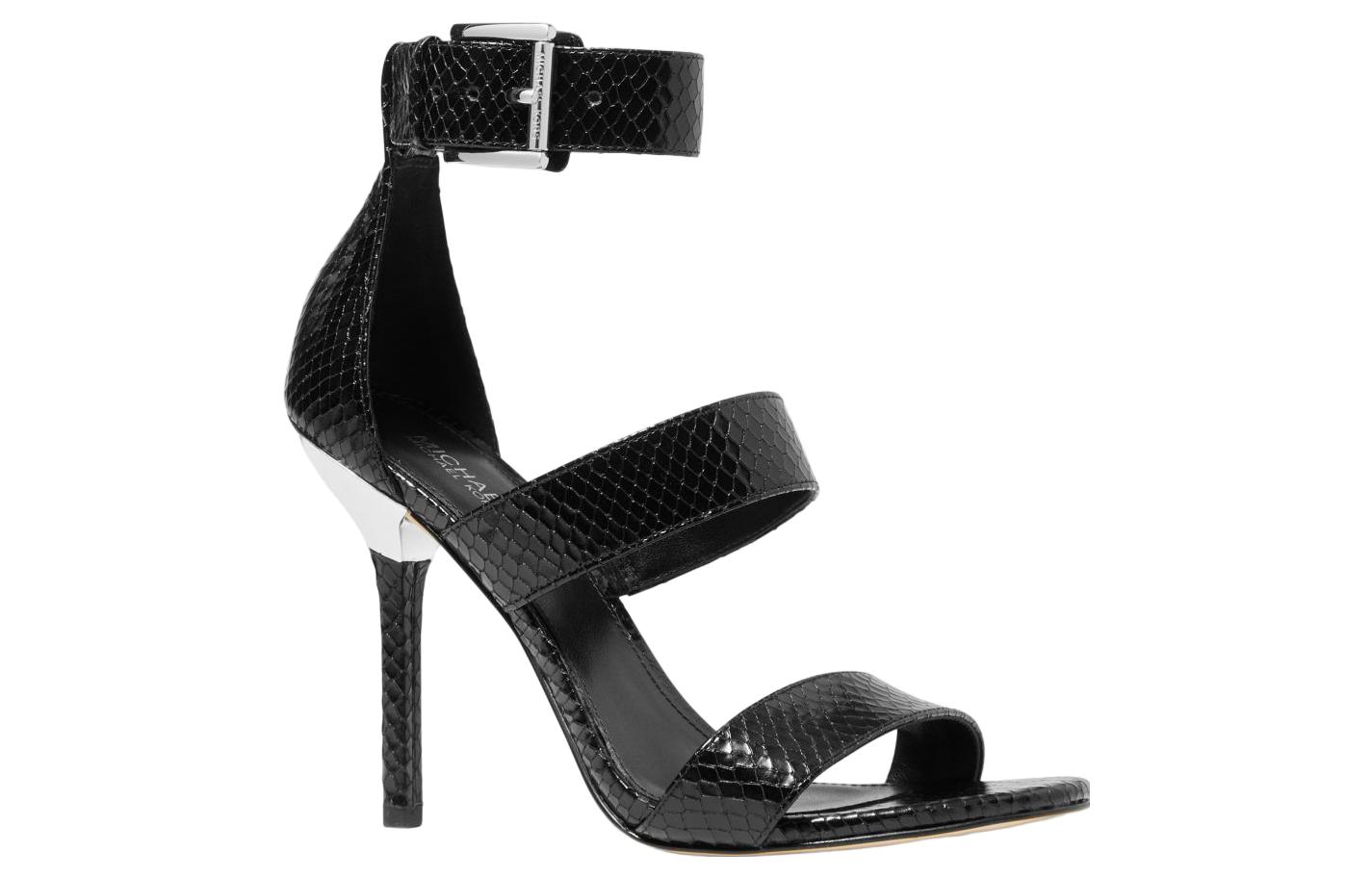 (W) MICHAEL KORS Leather High Heel Slide 'Black Snake Print' 圖 2
