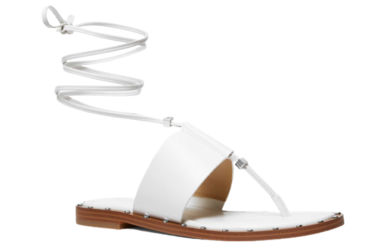 Lookbook (W) MICHAEL KORS Sandal Fesyen Kulit Bertali Putih 40S3JGFA2L