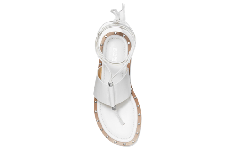 Shop (W) MICHAEL KORS Sandal Fesyen Kulit Bertali Putih 40S3JGFA2L