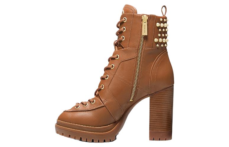 (Women) MICHAEL KORS Leather Lace-Up Ankle Boots 'Brown' 40F3YVHE8L0230