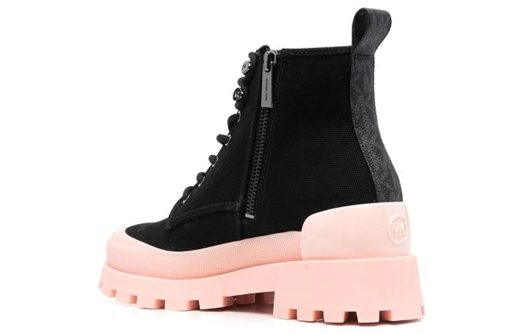 (W) MICHAEL KORS Leather Lace-Up Boots 'Black' 圖 3