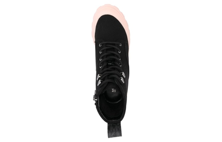 Shop (W) 迈克高仕黑色皮革系带靴 40S2BEFE6D987BLACK