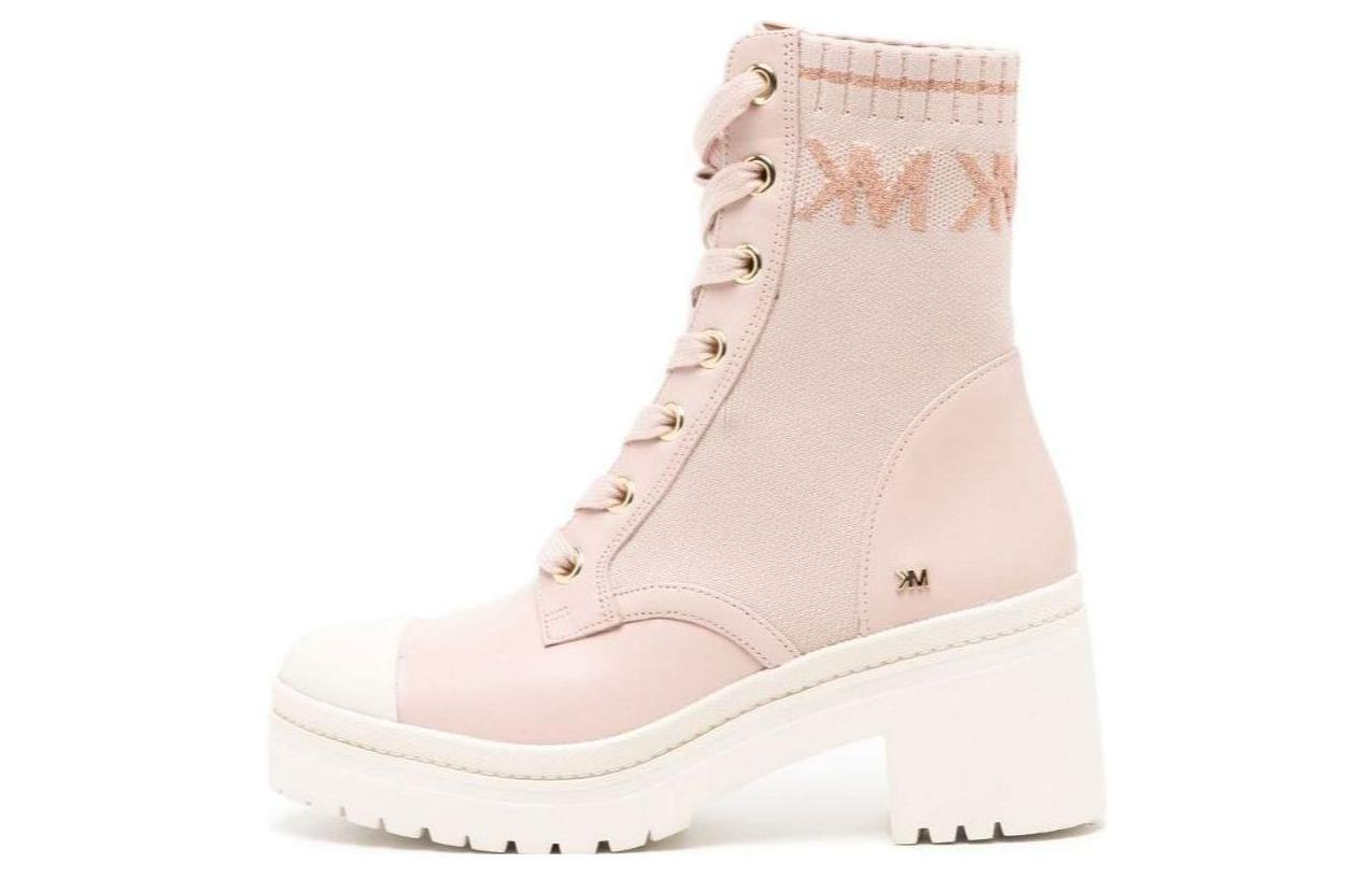 (W) MICHAEL KORS Leather Lace-Up Mid-Top Boots 'Pink Martin'