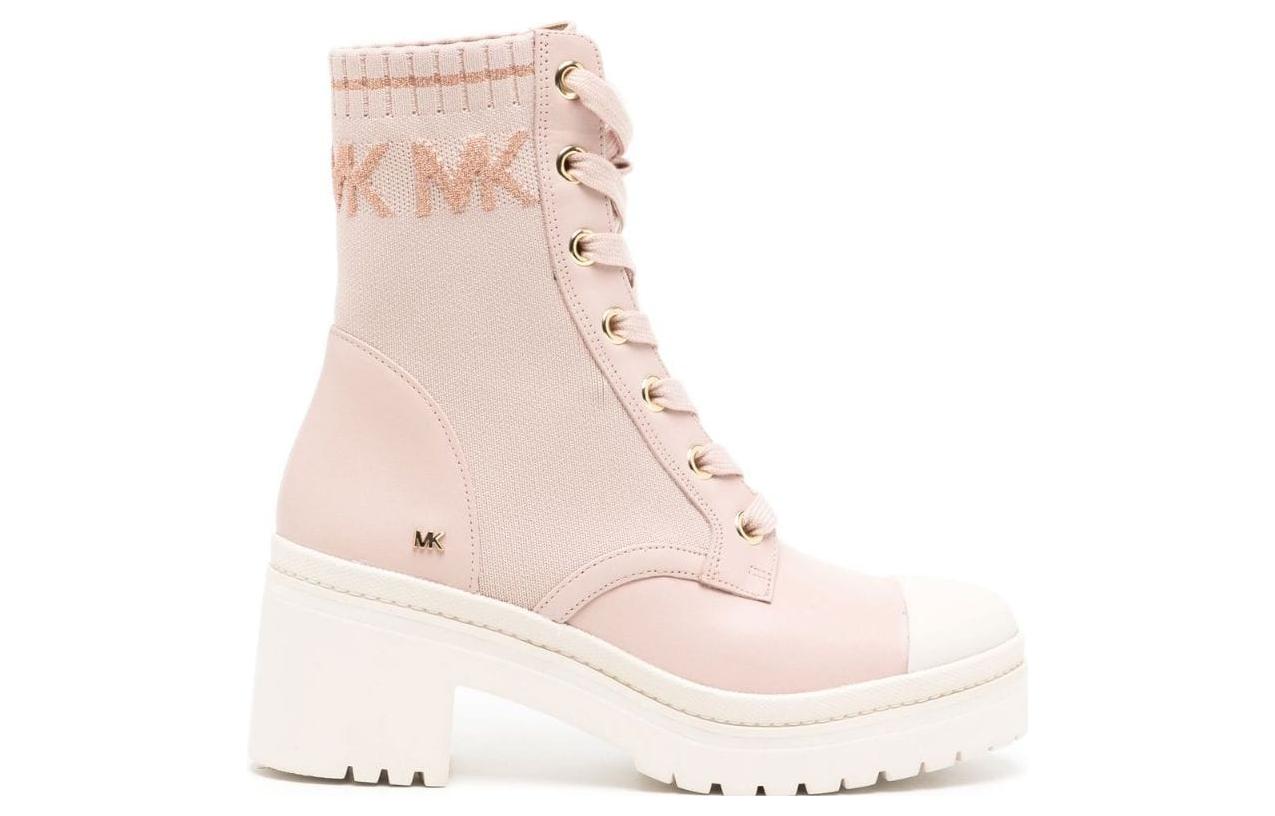 (W) MICHAEL KORS Leather Lace-Up Mid-Top Boots 'Pink Martin' 圖 2