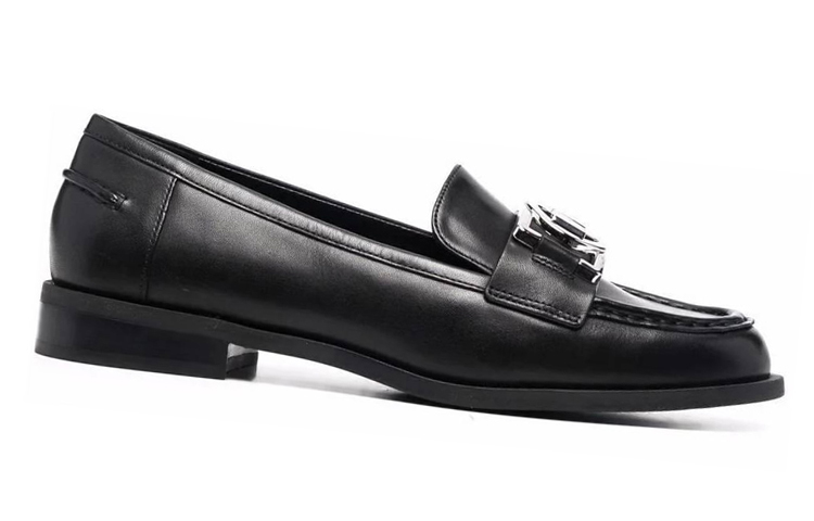 (W) MICHAEL KORS Leather Loafers 'Black Logo' 圖 2