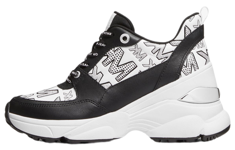 Buy (W) MICHAEL KORS Sepatu Platform Kulit Logo Timbl Black White 'Fashion Sport' 43T1MKFS1L