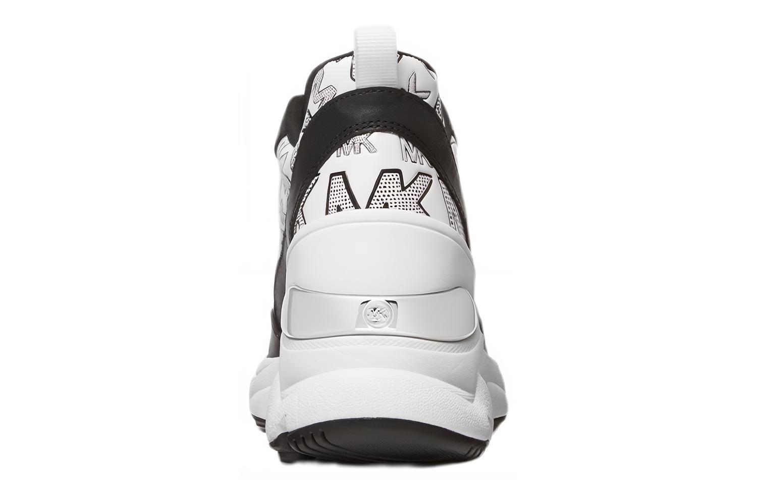 Shop (W) MICHAEL KORS Sepatu Platform Kulit Logo Timbl Black White 'Fashion Sport' 43T1MKFS1L