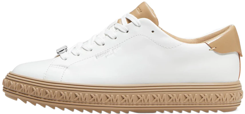 (Women) MICHAEL KORS Leather Low-Top 'White Brown' 43R3GVFS1L0251 Buy (Women) MICHAEL KORS Leather Low-Top 'White Brown' 43R3GVFS1L0251