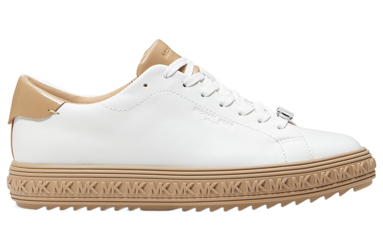 (W) MICHAEL KORS Leather Low-Top 'White Brown' 圖 2