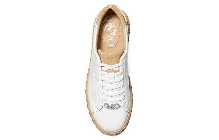 (W) MICHAEL KORS Leather Low-Top 'White Brown' 圖 4