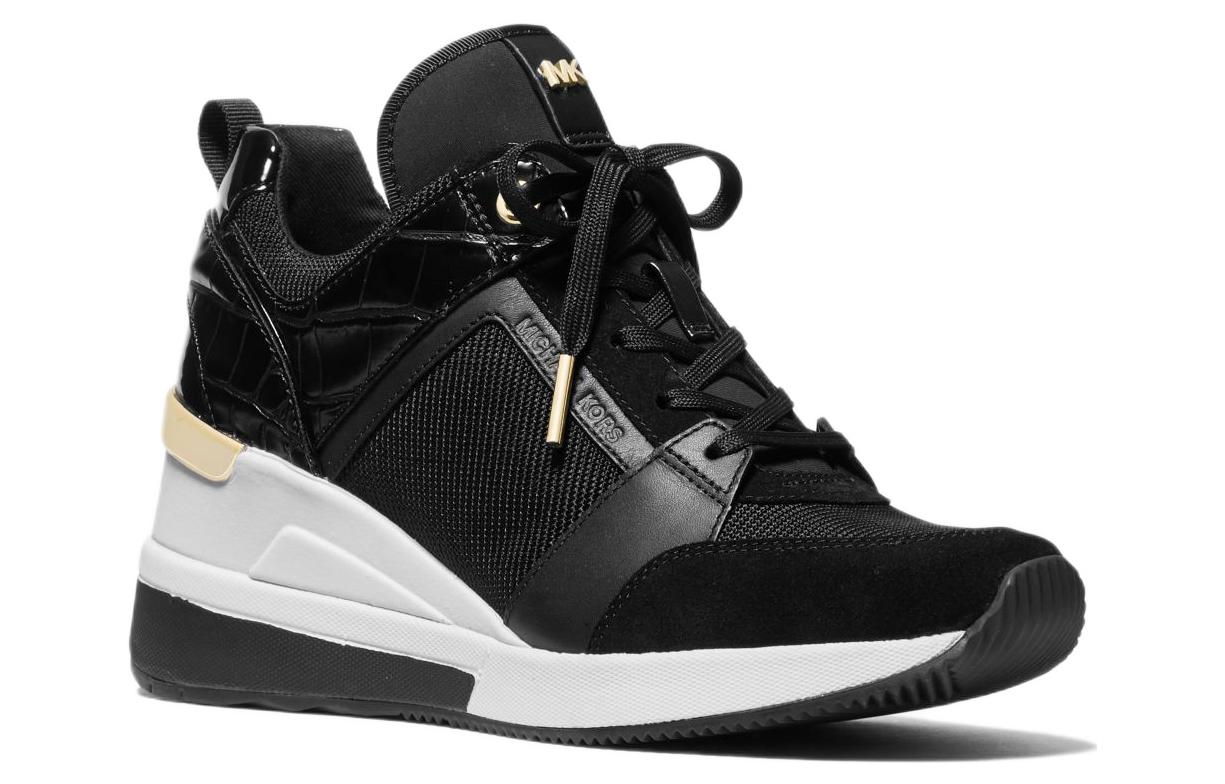 (W) MICHAEL KORS Leather Low-Top Sneaker 'Black Lace-Up' 圖 2