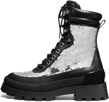 (Women) MICHAEL KORS Leather Martine Boot 'Black Silver' 40H3RWFE6D0040 (Women) MICHAEL KORS Leather Martine Boot 'Black Silver' 40H3RWFE6D0040