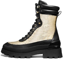 (Women) MICHAEL KORS Leather Mid-Calf Martin Boots 'Black Gold' 40H3RWFE6D0710 (Women) MICHAEL KORS Leather Mid-Calf Martin Boots 'Black Gold' 40H3RWFE6D0710