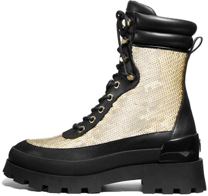 (Women) MICHAEL KORS Leather Mid-Calf Martin Boots 'Black Gold' 40H3RWFE6D0710 Buy (Women) MICHAEL KORS Leather Mid-Calf Martin Boots 'Black Gold' 40H3RWFE6D0710