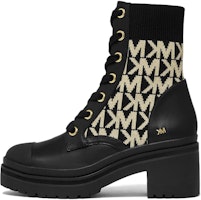 (Women) MICHAEL KORS Leather Mid-Heel Lace-Up 'Fashion Ankle Boot Black' 40F2BRME5Y039 (Women) MICHAEL KORS Leather Mid-Heel Lace-Up 'Fashion Ankle Boot Black' 40F2BRME5Y039