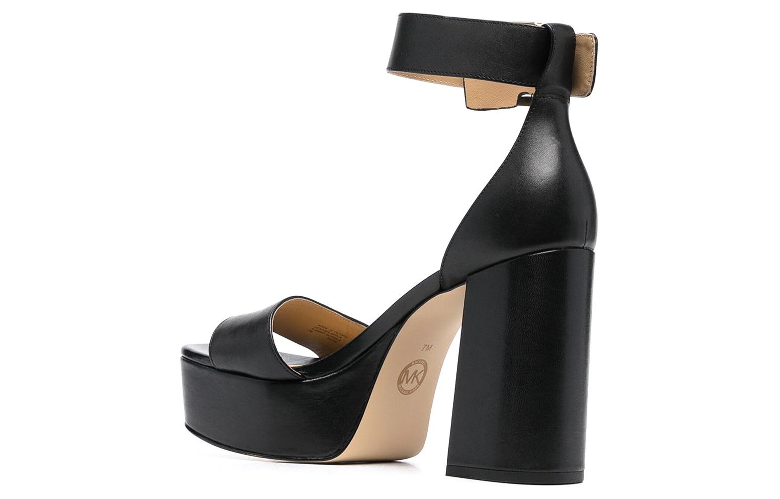 Purchase (W) MICHAEL KORS Leren Open-Teen Buckle Mule ''Zwart'' 40F2TRMS1L001