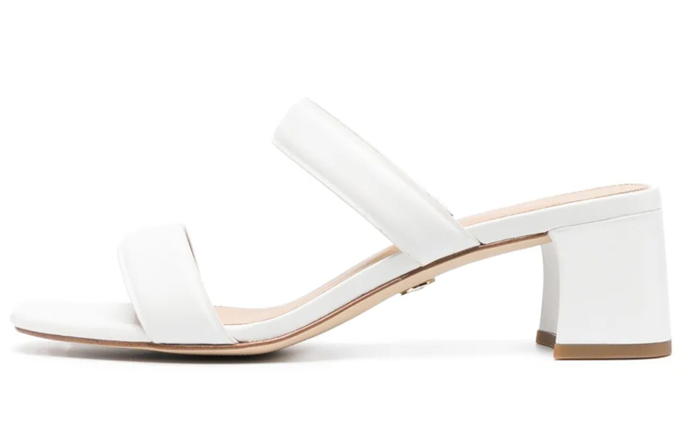 (Women) MICHAEL KORS Leather Open-Toe Chunky Heeled Slide 'White' 40S3JLMS1L085