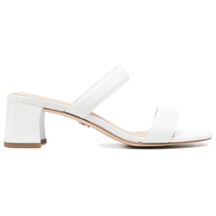 Order (Women) MICHAEL KORS Leather Open-Toe Chunky Heeled Slide 'White' 40S3JLMS1L085