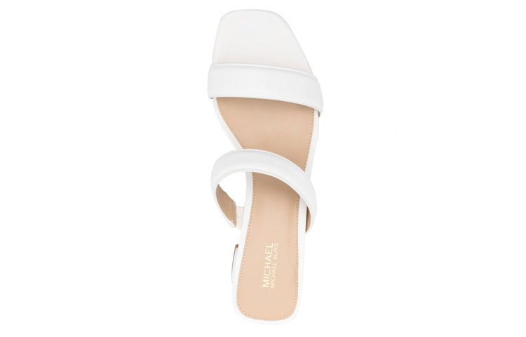 Purchase (Women) MICHAEL KORS Leather Open-Toe Chunky Heeled Slide 'White' 40S3JLMS1L085