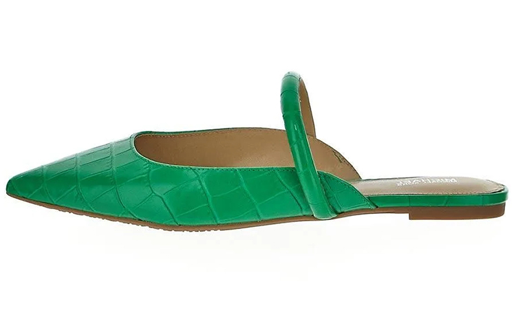 (W) MICHAEL KORS Leather Open-Toe Fashion Slide 'Green'