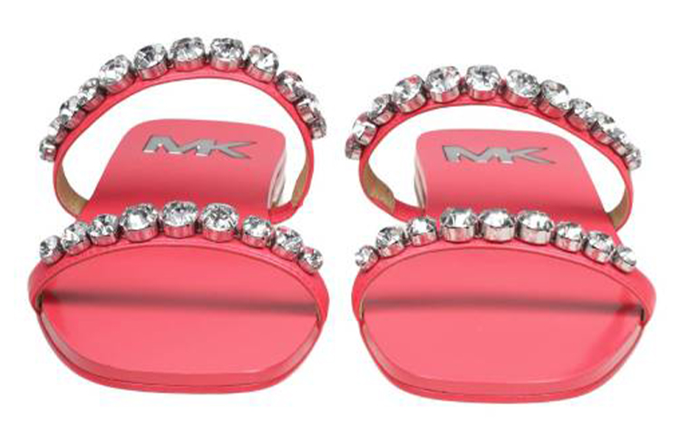 (W) MICHAEL KORS Leather Open-Toe Slide 'Fashion Pink' 圖 2