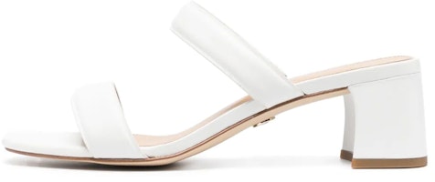 (Women) MICHAEL KORS Leather Open-Toe Chunky Heeled Slide 'White' 40S3JLMS1L085 (Women) MICHAEL KORS Leather Open-Toe Chunky Heeled Slide 'White' 40S3JLMS1L085