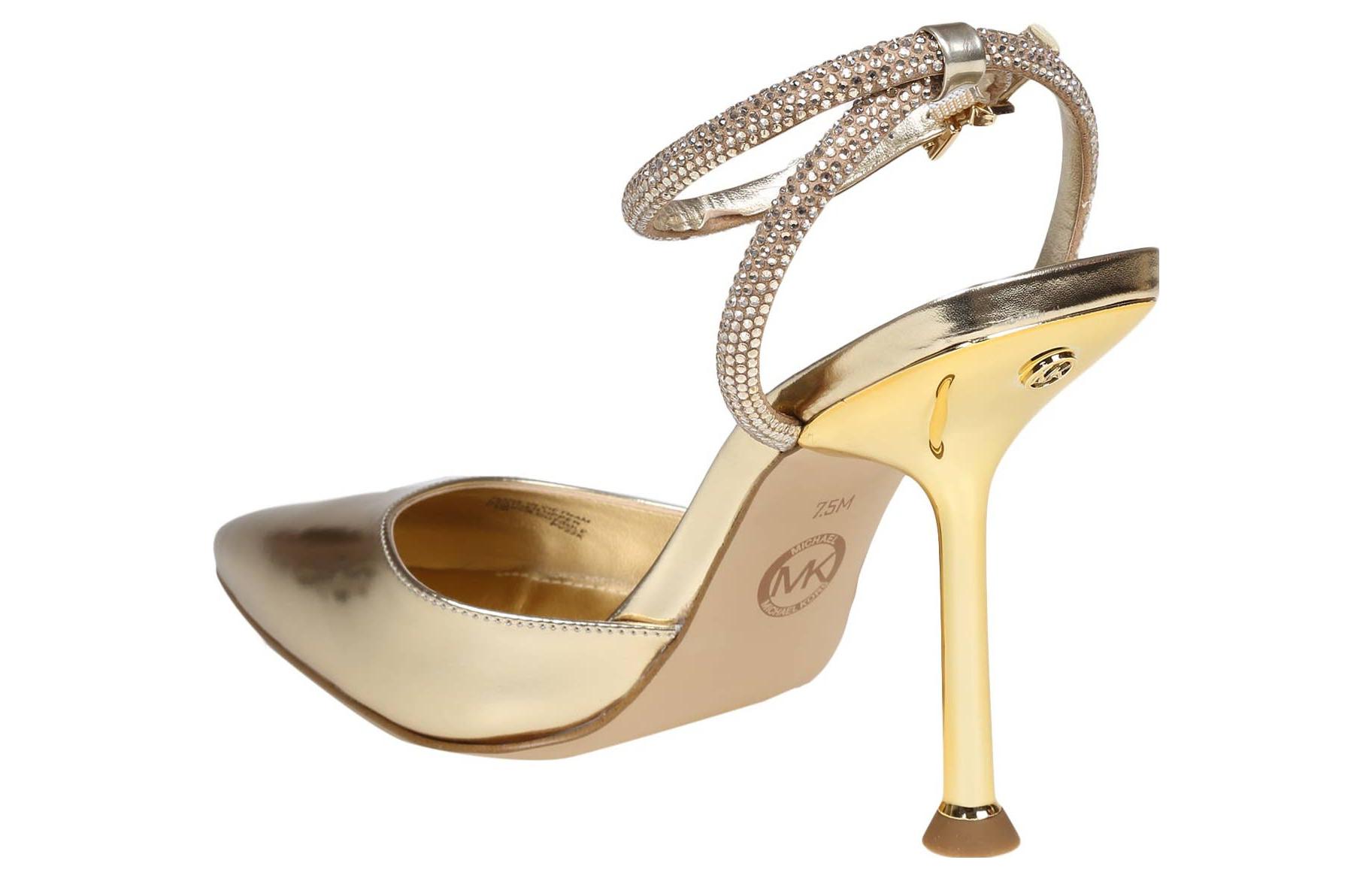 (W) MICHAEL KORS Leather Pointed-Toe Buckle Stiletto 'Gold' 圖 3