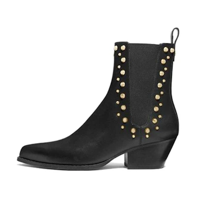 (W) MICHAEL KORS Leather Pointed Toe Chelsea Boots 'Black CMFT Temperament'